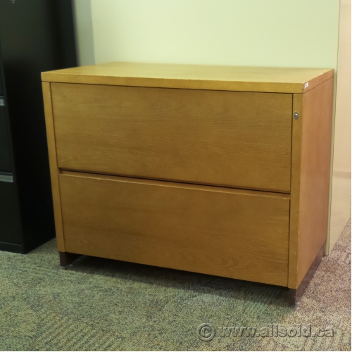 Medium Oak 2 Drawer Lateral File Locking Allsold.ca Buy & Sell Used Office